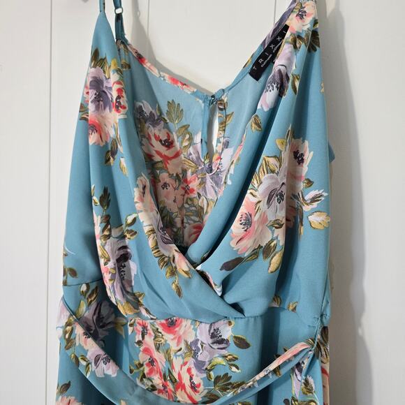 Trixxi Floral Sundress Belt Faux Wrap Lined Feminine NWT Size XL - Picture 3 of 11